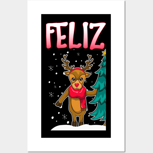 Feliz Navidad Matching Couple Sweaters Wall Art by KsuAnn